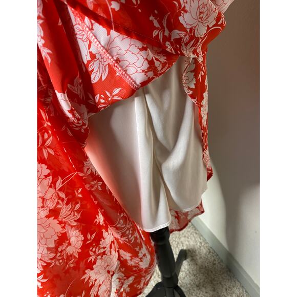 Lush large Floral maxi Dress with adjustable straps - - Picture 4 of 5